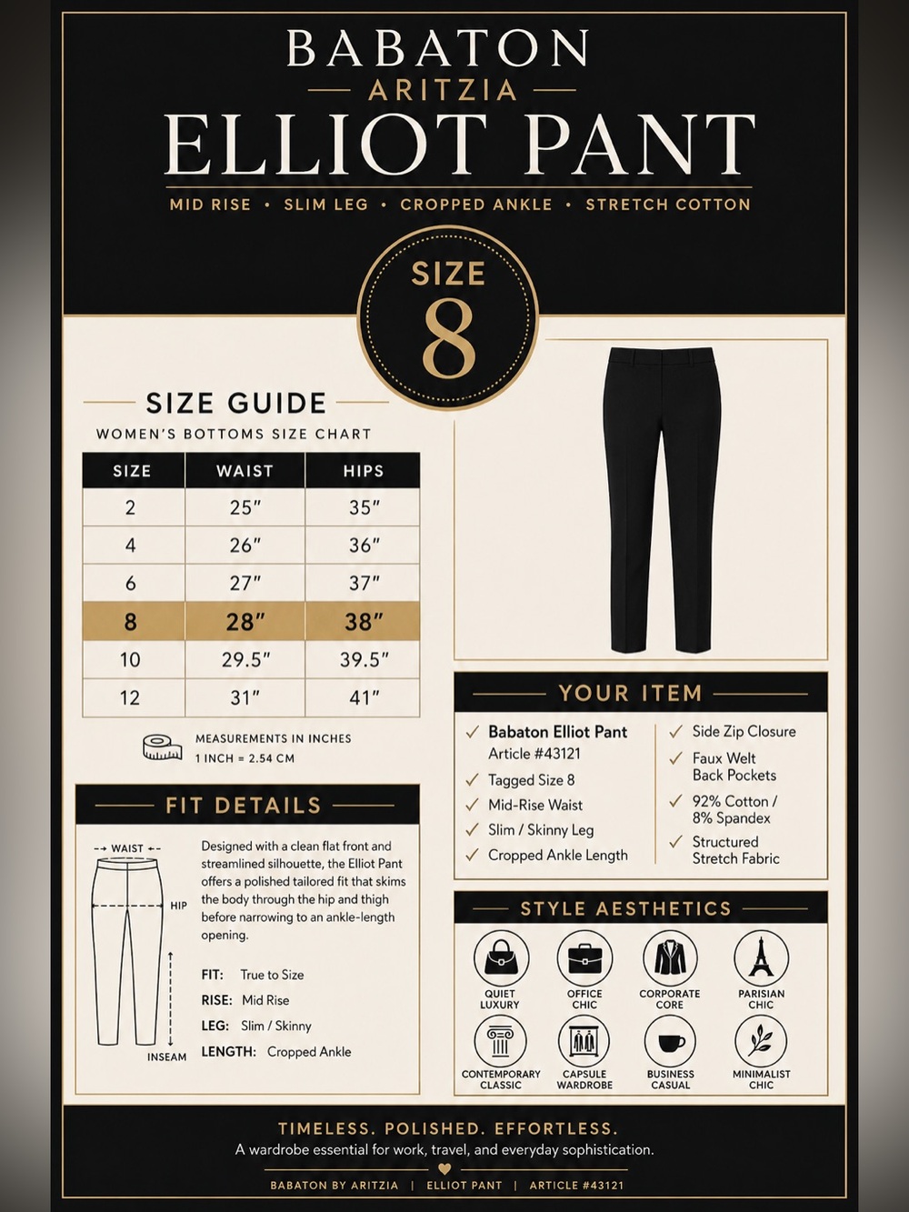 Babaton Black Cropped Ankle Pants - Picture 7 of 16